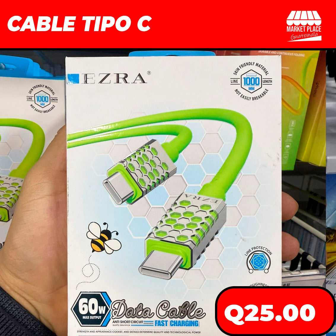 Cables tipo C Marca EZRA
