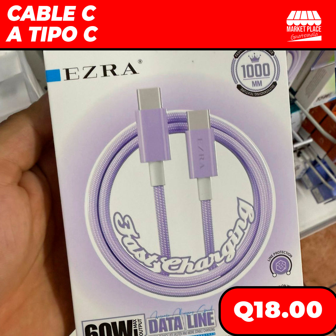 Cables tipo C Marca EZRA
