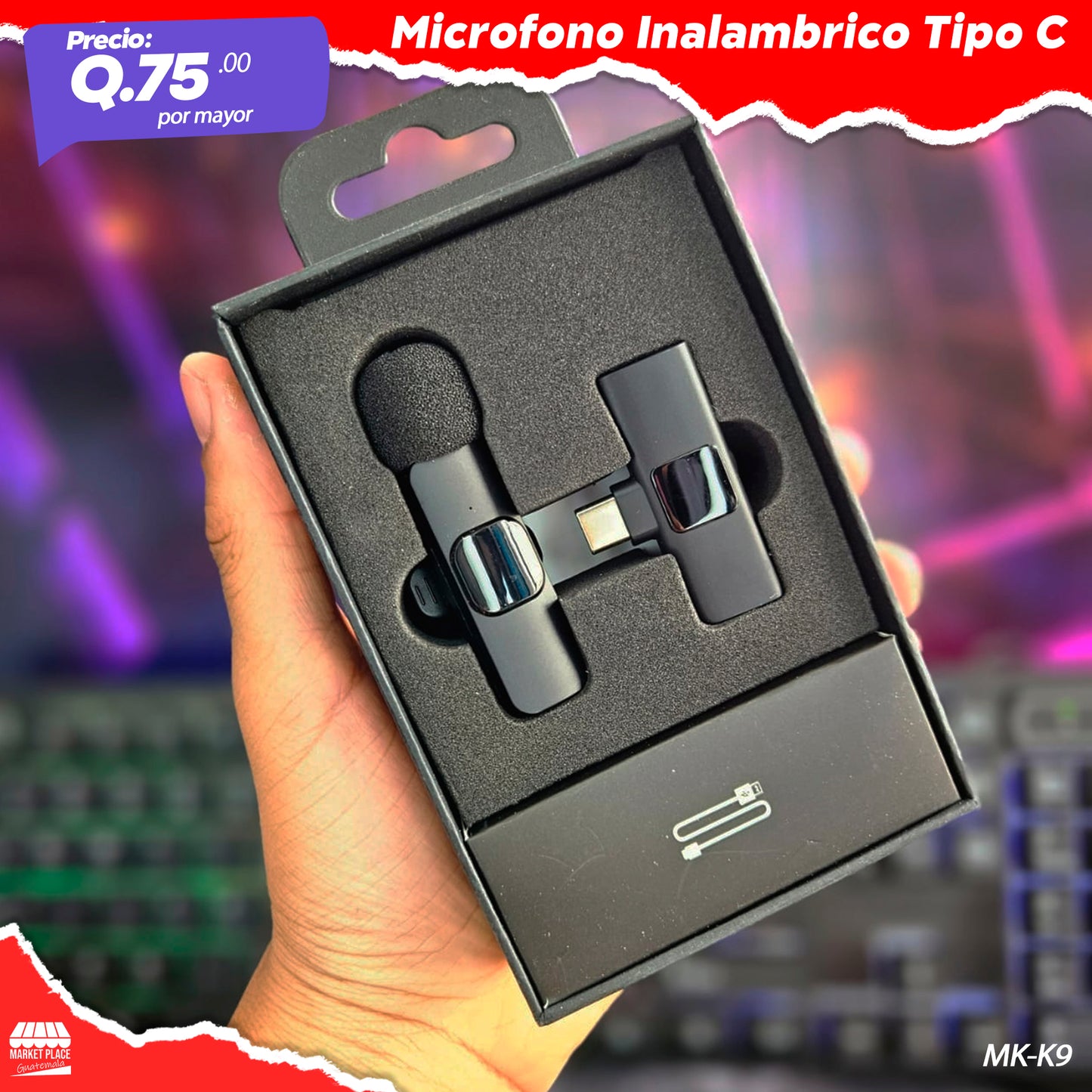 Micrófono Inalámbrico Tipo C MK-K9