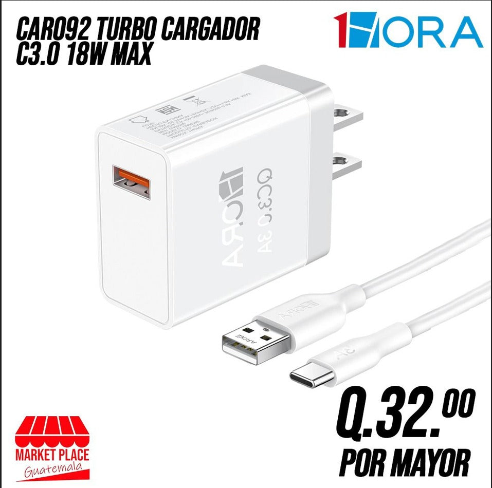 Combo cargador C3.0 18Watts Max