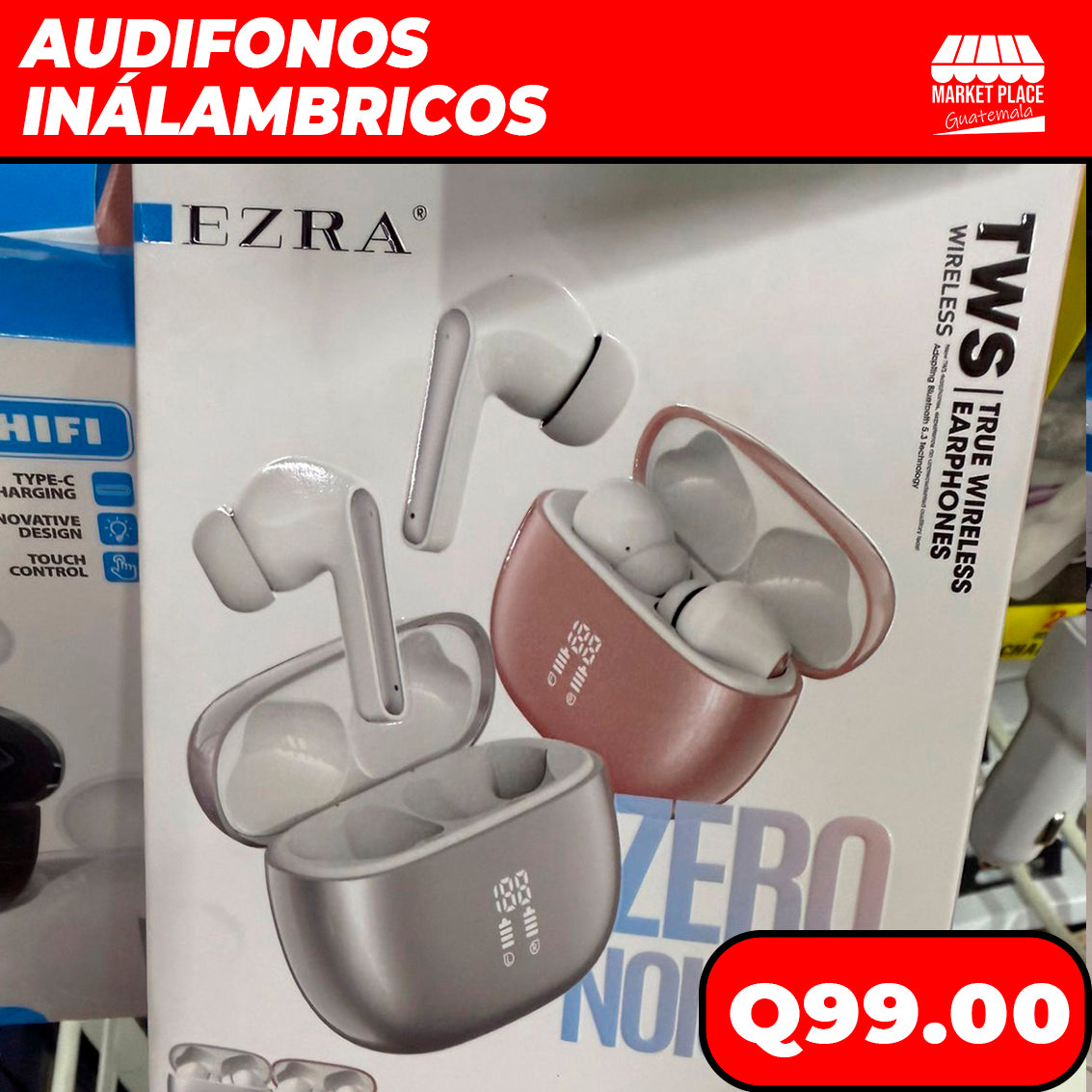 Audífonos Bluetooth marca EZRA