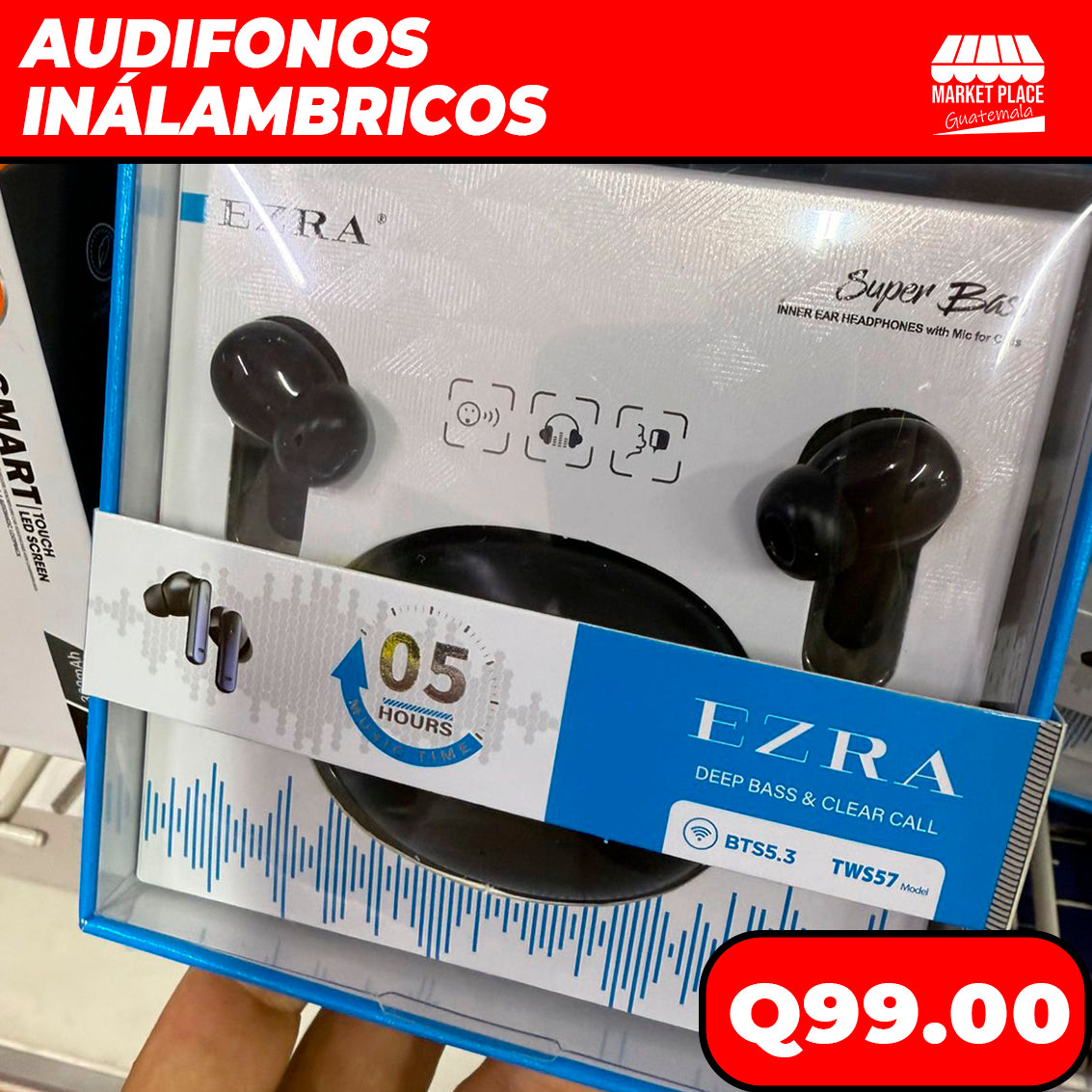 Audífonos Bluetooth marca EZRA