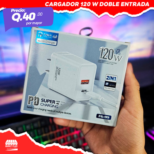 Cargador 120 w Doble entrada