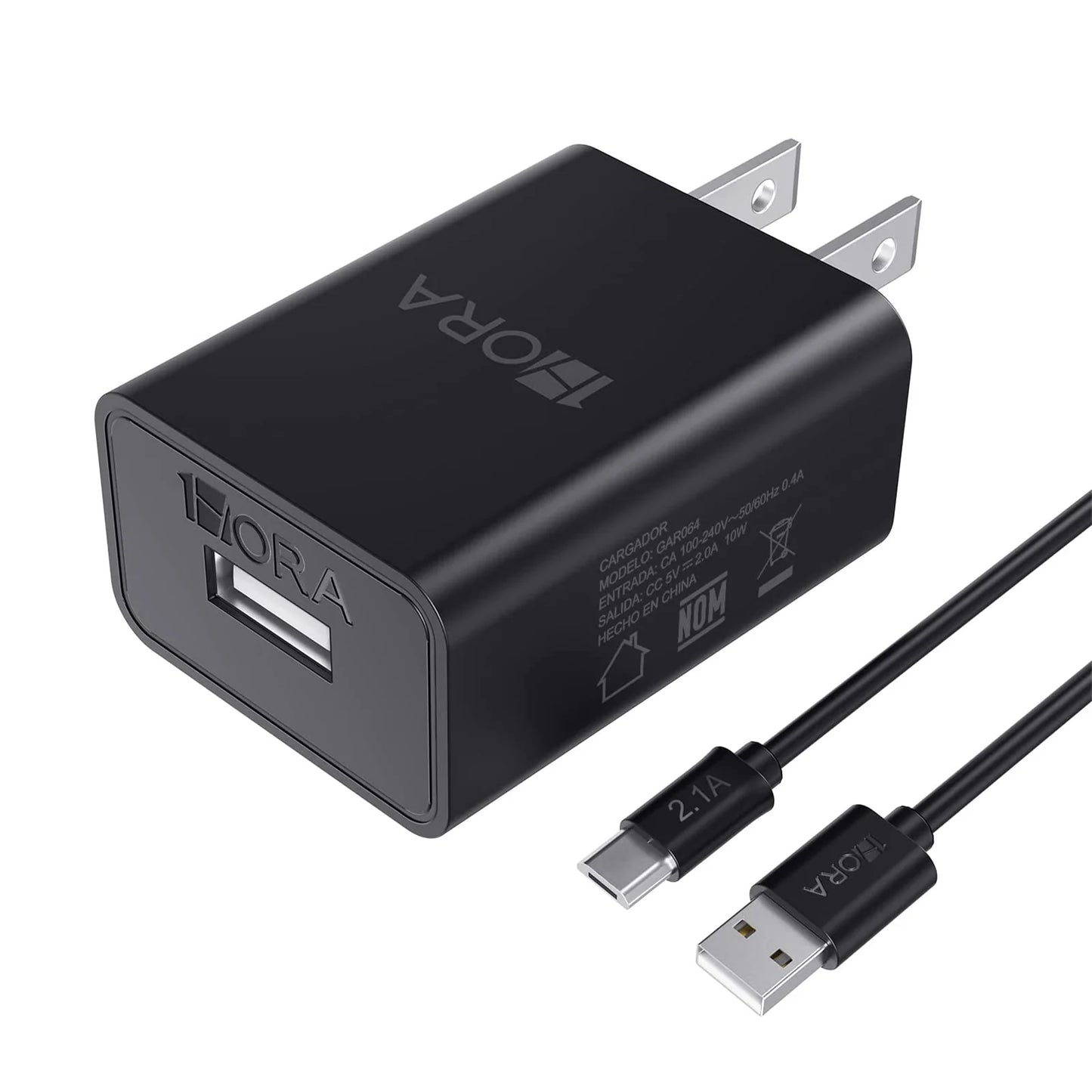 Cargador Tipo V8 1 hora 2.0A Cable+Cubo