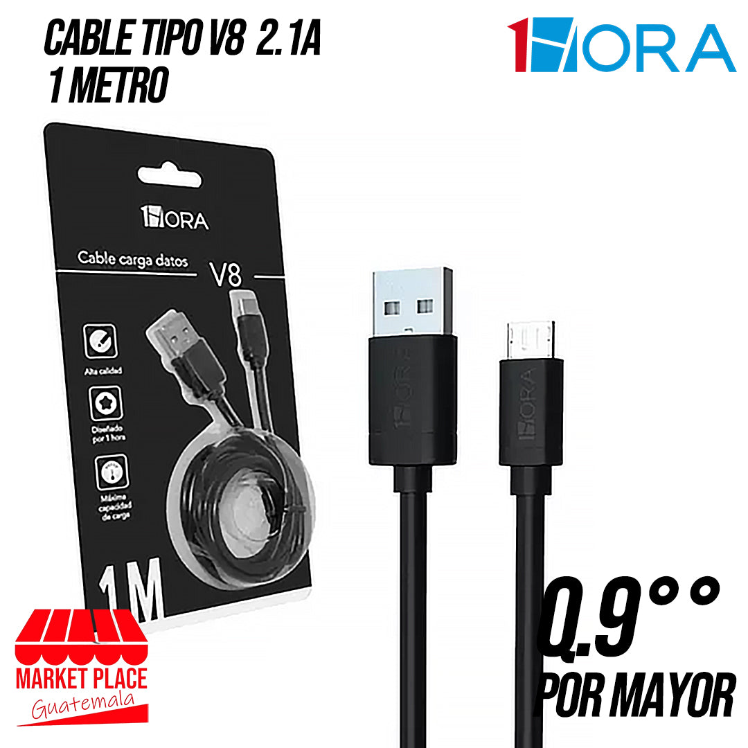 Cables Tipo C,IP,V8 - 2.1A 1 metro - BISTER