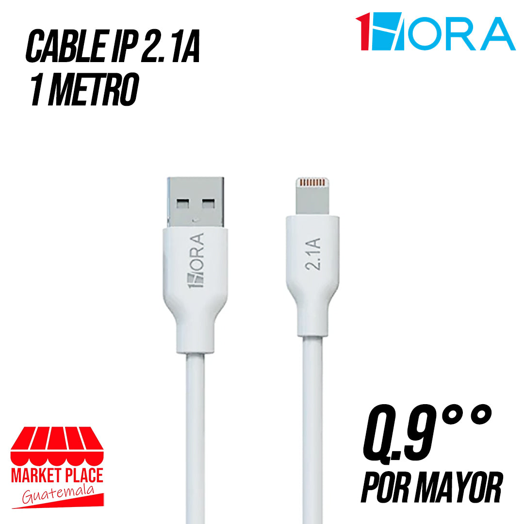 Cables Tipo C,IP,V8 - 2.1A 1 metro - CAJITA