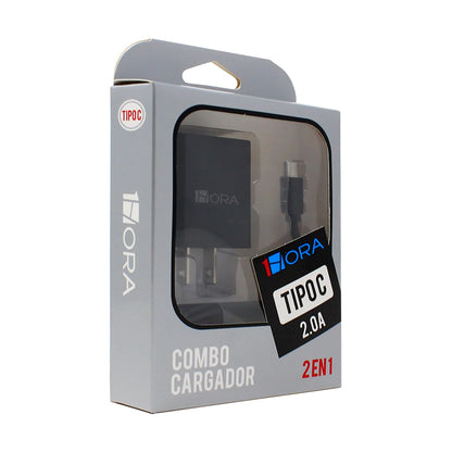 Cargador Tipo C 1 hora 2.0A Cable+Cubo