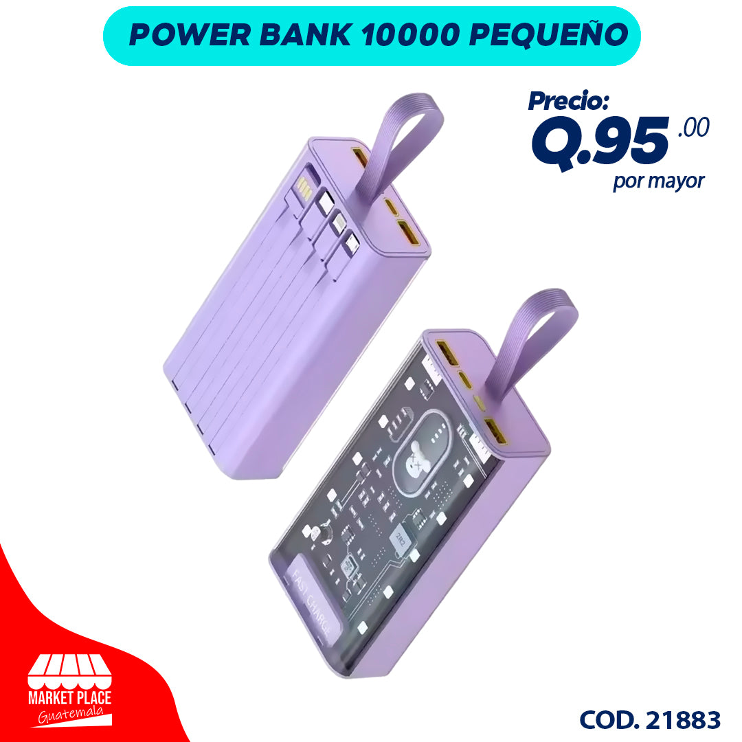 Power Bank 10000 miliamperios pequeño