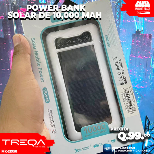 Power Bank Solar de 10,000 MAH