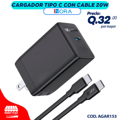 Cargador Tipo C con Cable 20W GAR153